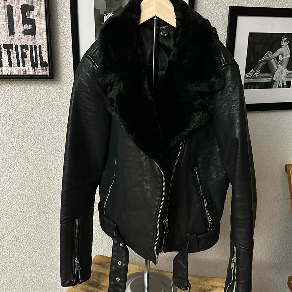 Used Forever 21 Faux leather jacket size small